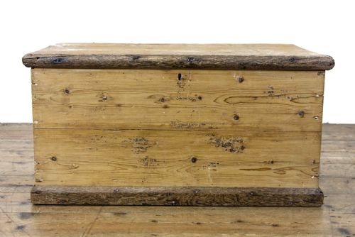 fig 2. Small Rustic Antique Pine Blanket Box