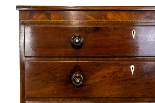 fig 1. Antique Inlaid Mahogany Chest of Drawers