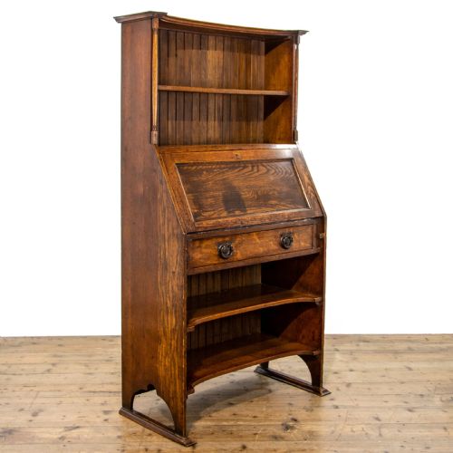 Arts and Crafts Oak Bookcase Bureau