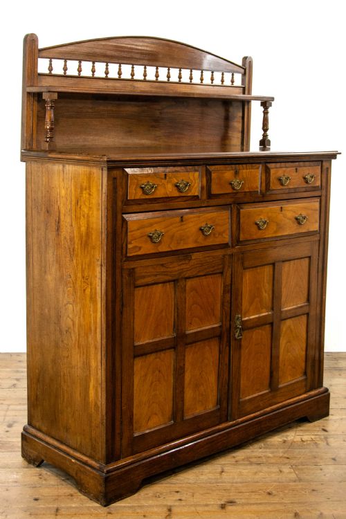 fig 1. Large Antique Oak and Elm Sideboard