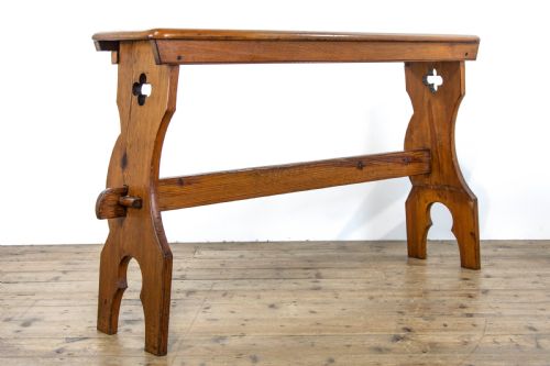 fig 1. Antique Pitch Pine Organ Bench