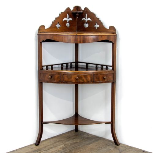Antique Mahogany Corner Washstand