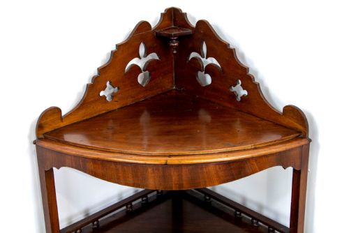 fig 1. Antique Mahogany Corner Washstand
