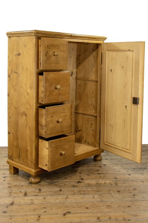 fig 1. Unusual Antique Pine Cupboard with Drawers