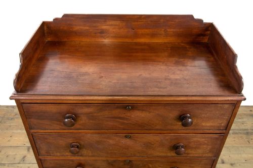 fig 1. Antique Mahogany Chest of Drawers with Gallery