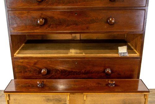 fig 1. Large Two Part Victorian Mahogany Chest of Drawers