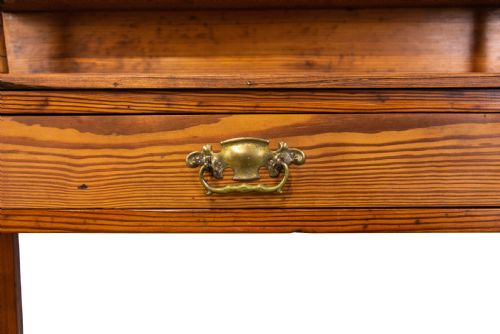 LARGE ANTIQUE PITCH PINE HALL STAND - ADDITIONAL PHOTO 3