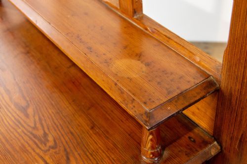 LARGE ANTIQUE PITCH PINE HALL STAND - ADDITIONAL PHOTO 13