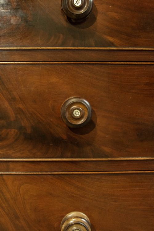 fig 1. Large Antique Mahogany Bow Front Chest of Drawers