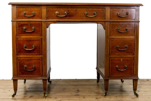 Antique Edwardian Inlaid Mahogany Desk
