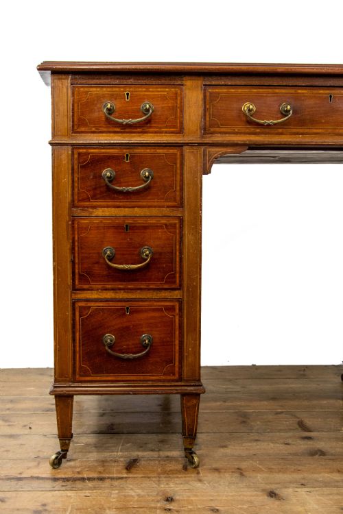 fig 1. Antique Edwardian Inlaid Mahogany Desk