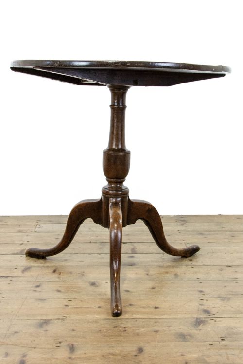 Antique Oak Circular Tripod Table