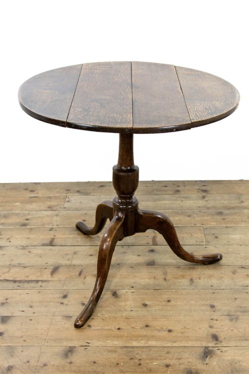fig 1. Antique Oak Circular Tripod Table