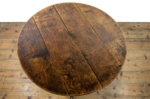 fig 2. Antique Oak Circular Tripod Table