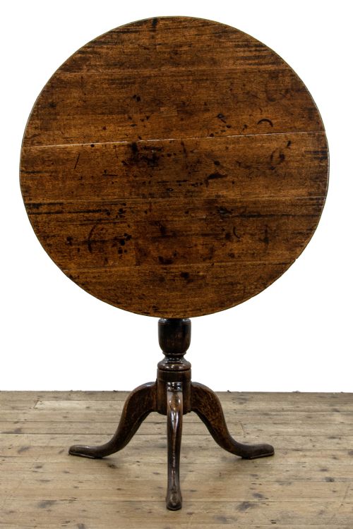 fig 1. Antique Oak Tilt Top Tripod Table