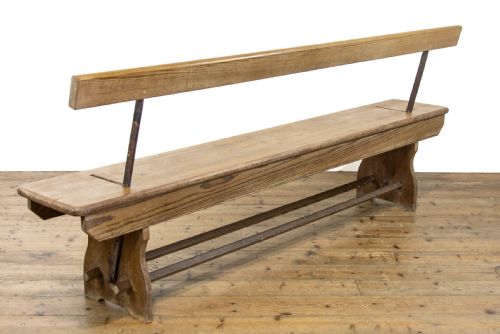 fig 2. Antique Pitch Pine Bench with Flip Over Back