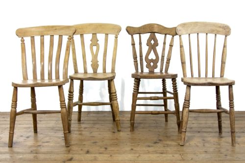fig 2. Four Mix and Match Antique Kitchen Chairs