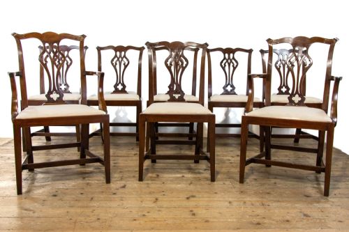 fig 1. Set of Eight Antique Mahogany Dining Chairs by Waring and Gillow