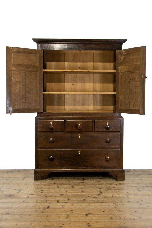 fig 1. Antique Welsh Oak Press Cupboard 1878