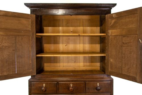 fig 2. Antique Welsh Oak Press Cupboard 1878