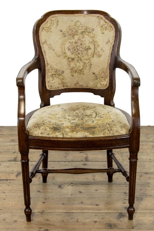 fig 2. Antique French Walnut Armchair with Tapestry