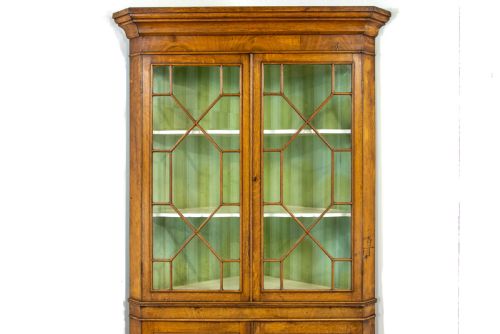 fig 2. Antique Georgian Oak Corner Cupboard with Glazed Top