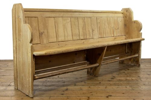 fig 1. Rustic Antique Pine Pew Bench