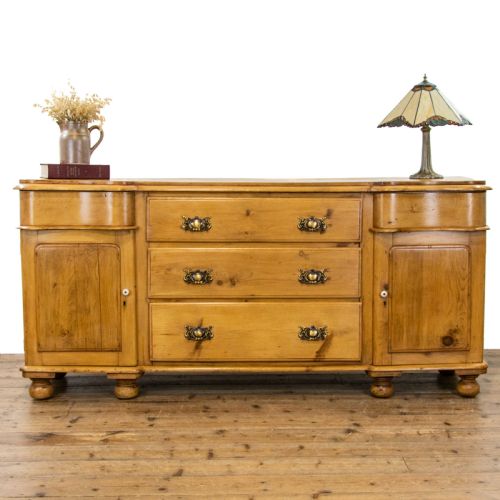 fig 1. Antique Victorian Pine Dresser Base Sideboard