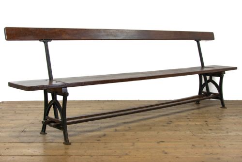 fig 1. Reversible Antique Pitch Pine Station Bench