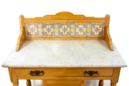 fig 1. Victorian Pine and Marble Washstand