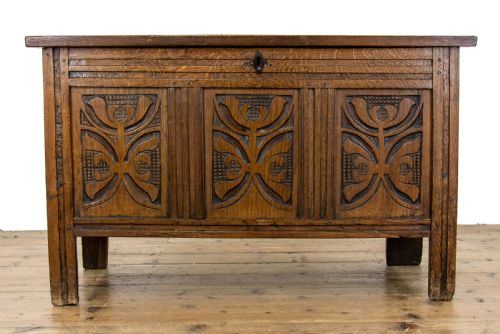 fig 2. 18th Century Antique Oak Coffer