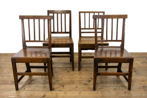 fig 1. Set of Four Harlequin Antique Oak Farmhouse Chairs