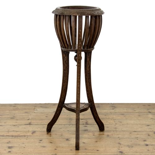 Antique Carved Hardwood Jardiniere Stand