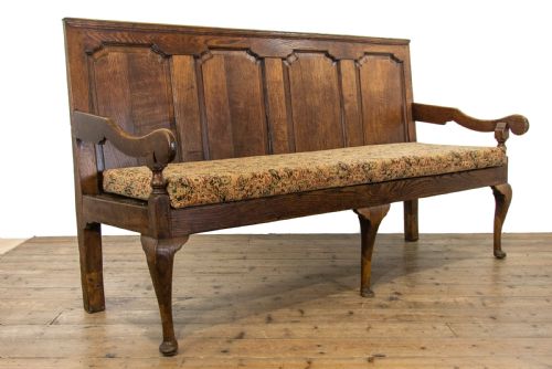 fig 1. 18th Century Antique Oak Settle