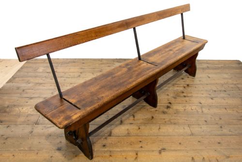 fig 2. Antique Pitch Pine Bench with Flip Over Back
