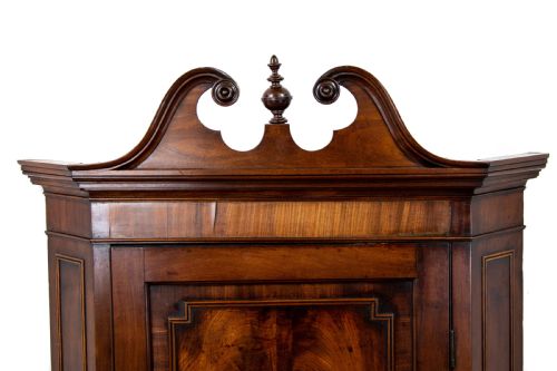 fig 1. Antique George III Mahogany Wall Hanging Corner Cupboard