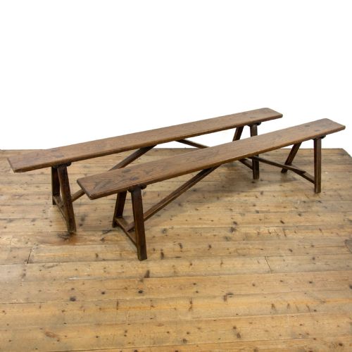 Pair of Antique Oak Benches
