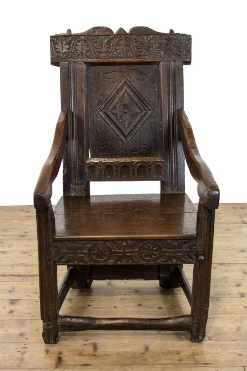 fig 2. Antique Carved Oak Wainscot Chair