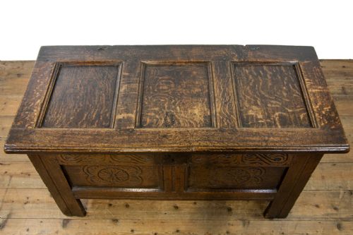 fig 2. 17th Century Antique Oak Coffer