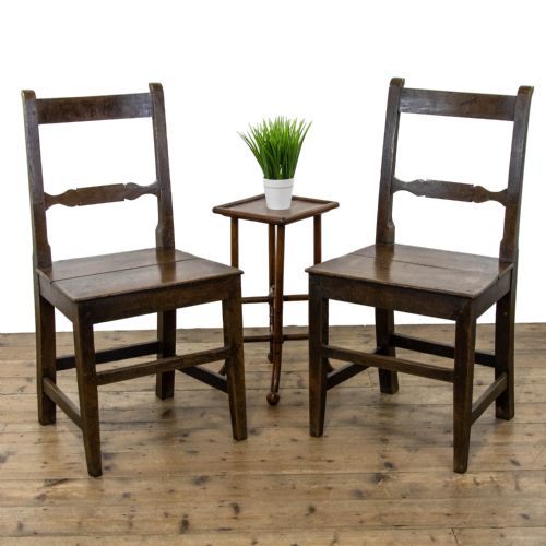 Pair of Antique Welsh Oak Farmhouse Chairs