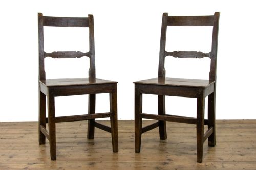 fig 1. Pair of Antique Welsh Oak Farmhouse Chairs