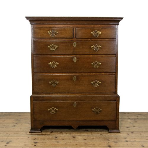 Early 19th Century Antique Oak Chest on Stand