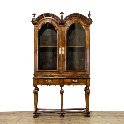 Antique William and Mary Walnut Glass Display Cabinet