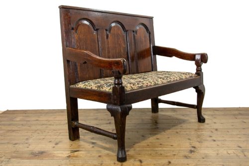 fig 1. 18th Century Antique Oak Settle