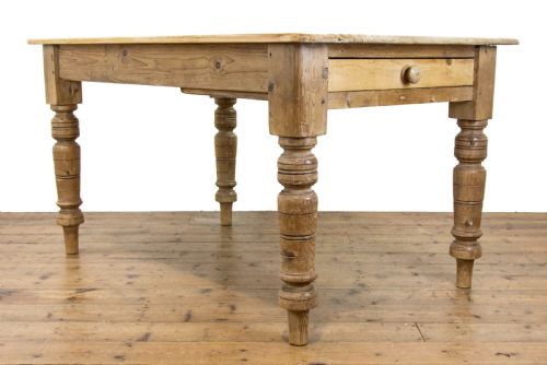fig 2. Rustic Antique Pine Farmhouse Kitchen Table
