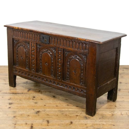 Small 17th Century Antique Oak Coffer