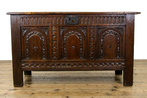 fig 2. Small 17th Century Antique Oak Coffer