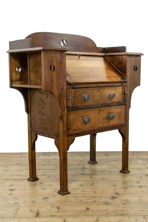 fig 1. Antique Oak Arts and Crafts Bureau