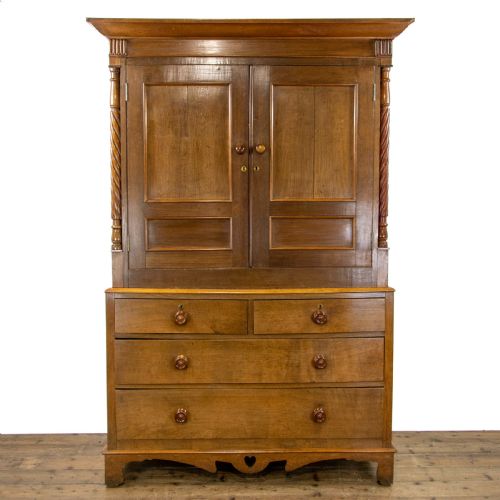 Antique Welsh Oak Linen Press Cupboard