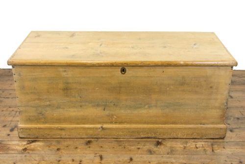 fig 1. Large Antique Pine Trunk or Blanket Box